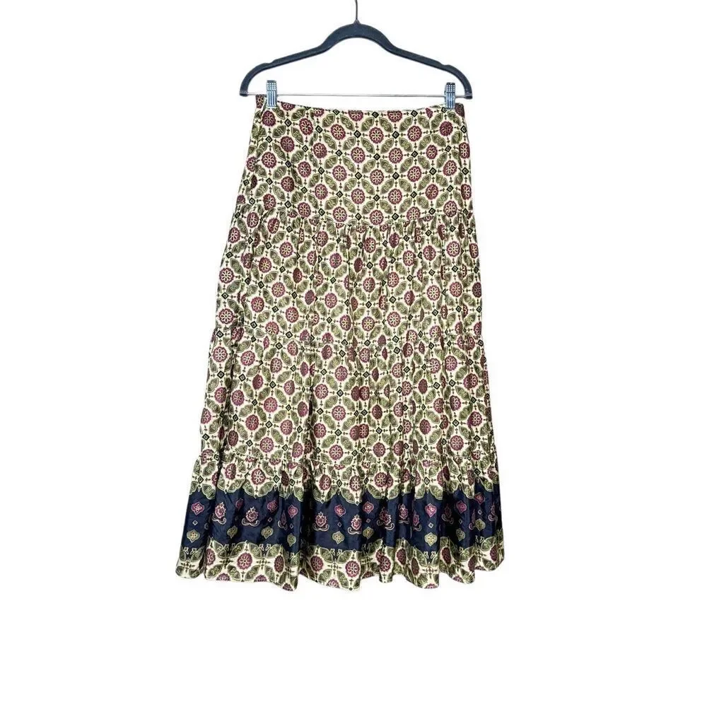 Marshall Fields vintage silk boho maxi skirt size 4